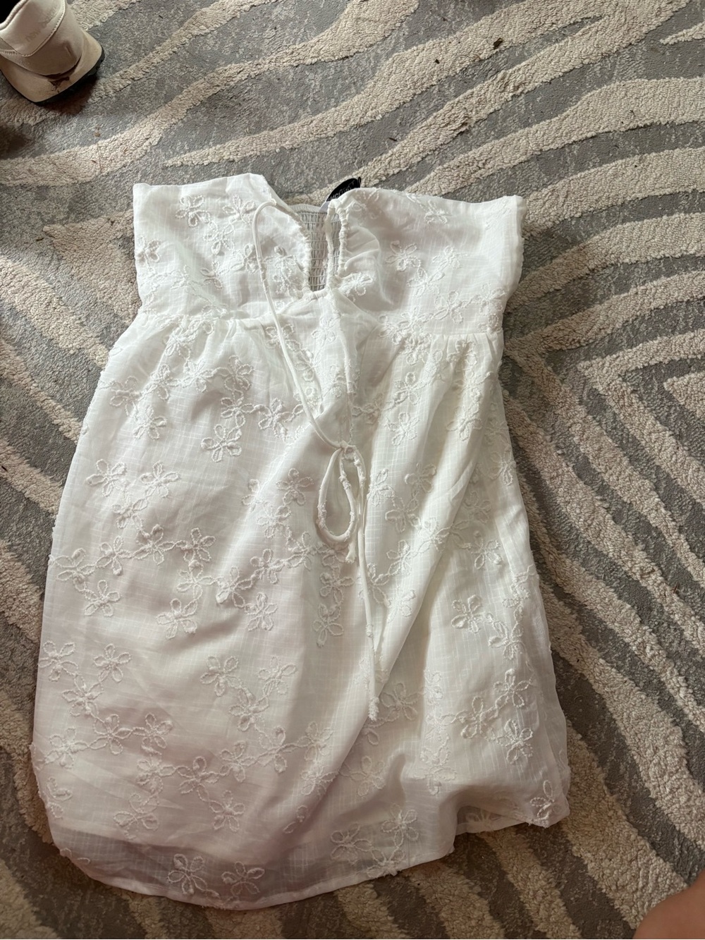 NWT Princess Polly White Strapless Embroidered Sundress